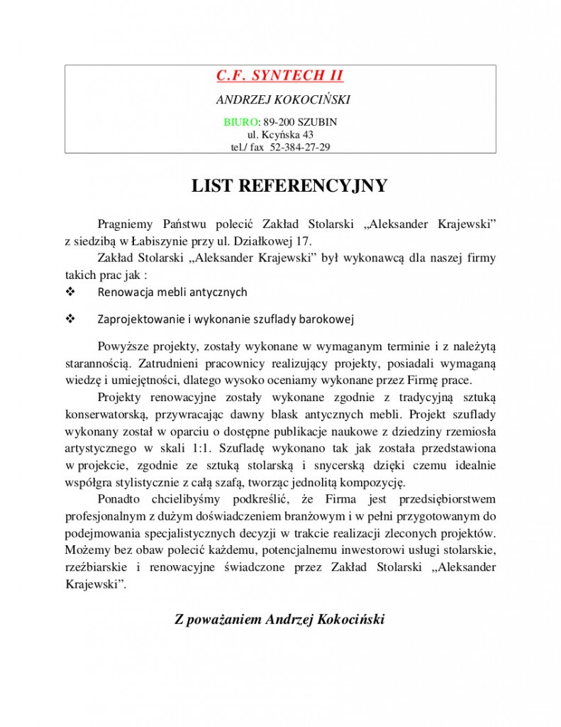 pismoreferencjeKOKOCIŃSKI